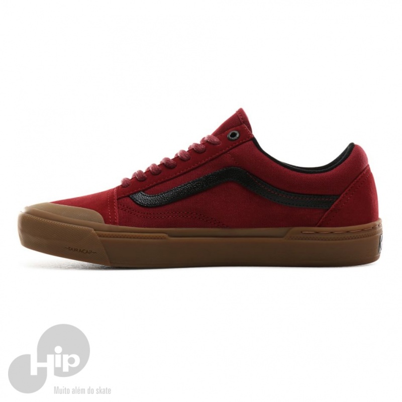 vans old skool vermelho e preto