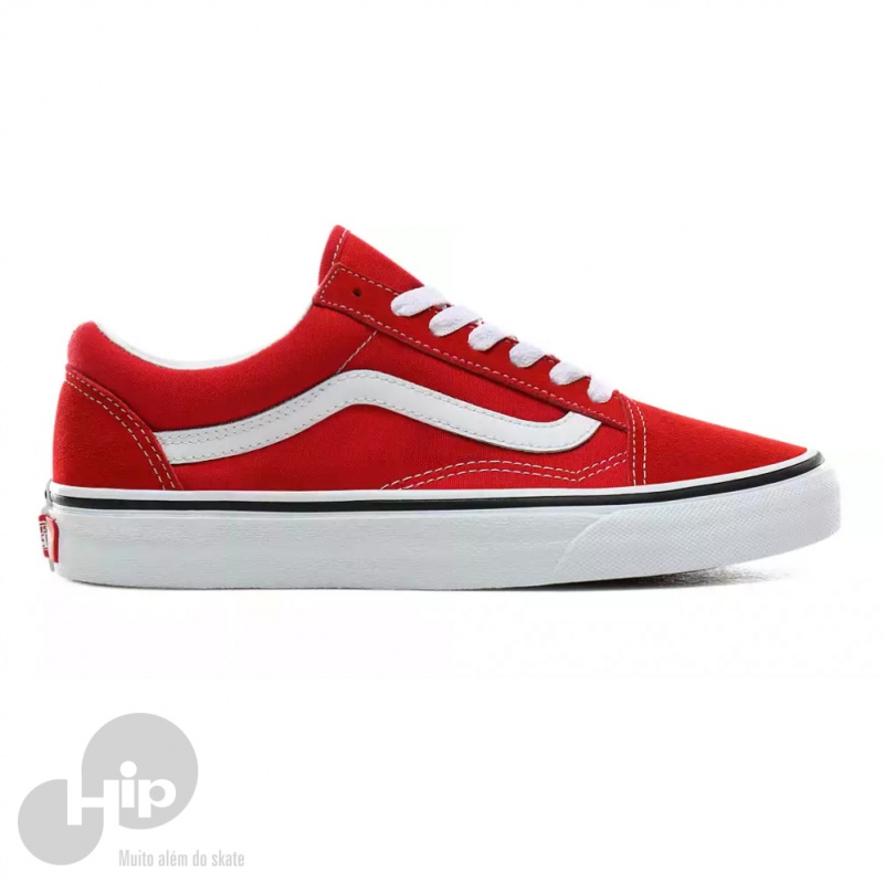 tenis vans old skool vermelho e preto