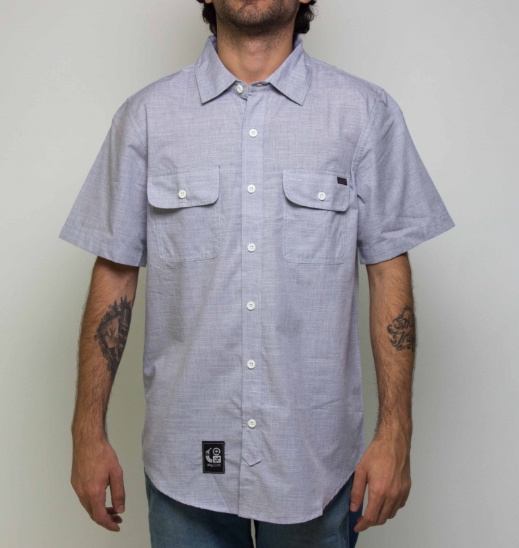 Camisa Lrg Homesteadre Ss Woven Azul