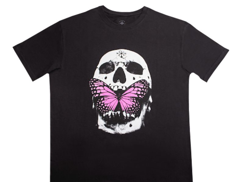 Camiseta Disorder Butterfly Skull Preto