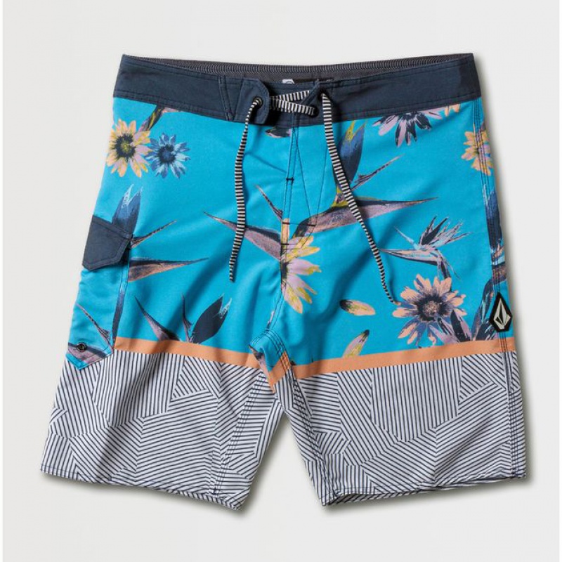 Bermuda Volcom Solar Flower Azul Claro