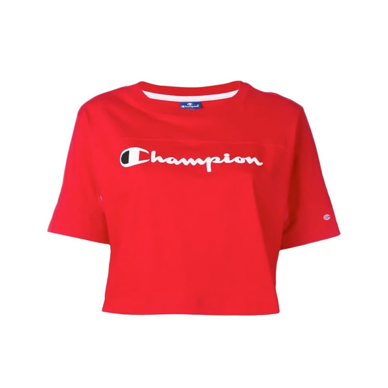 Blusa Champion Cropped Script Logo Vermelho