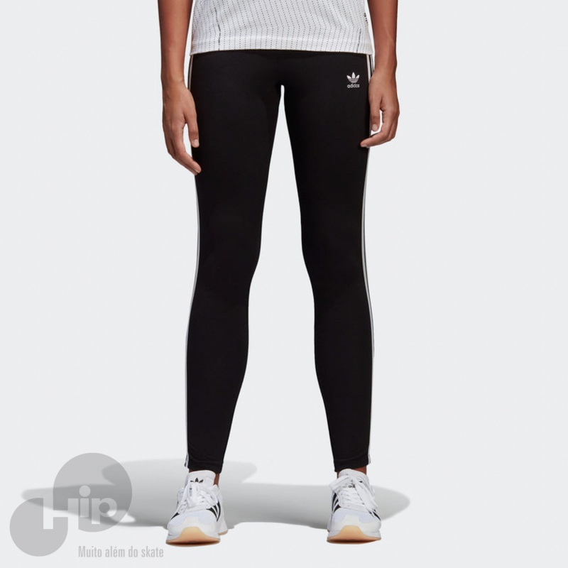 Cala Adidas Legging 3 Stripes Preta