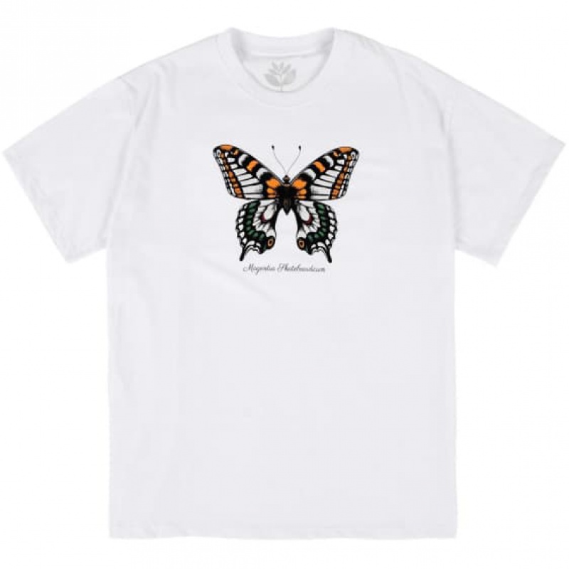 Camiseta Magenta Butterfly Branco