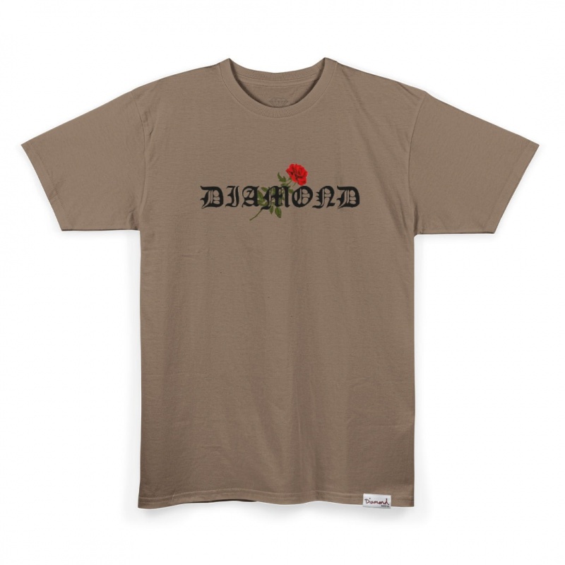 Camiseta Diamond Oe Script Rose Bege