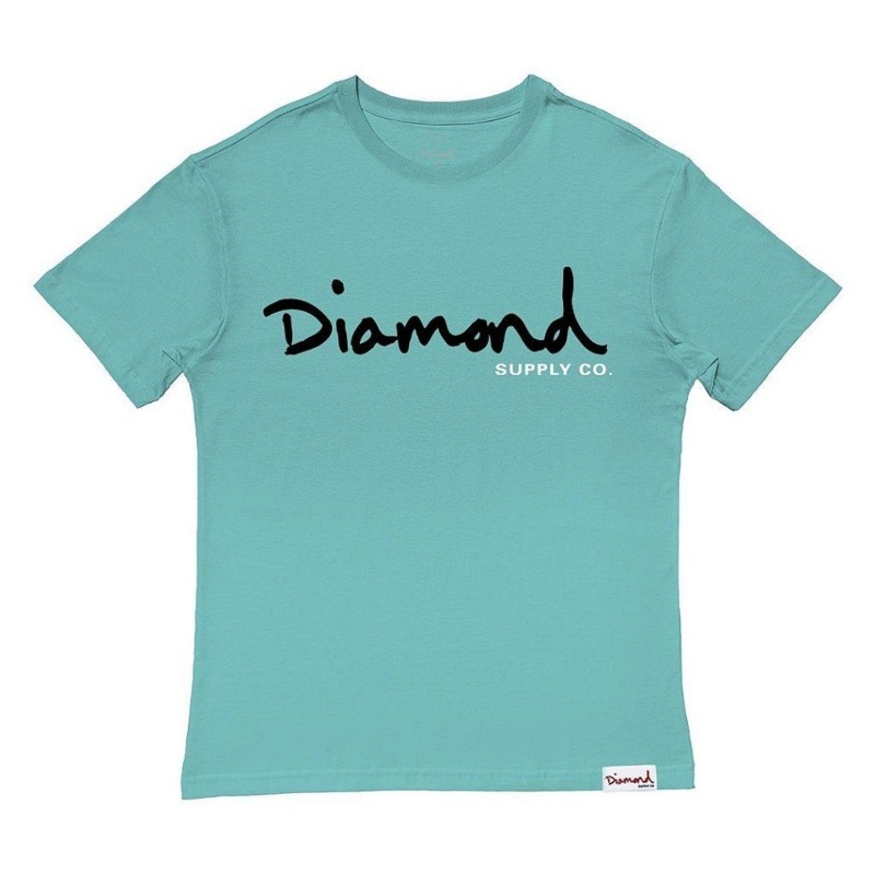 Camiseta Diamond Og Script Azul Claro