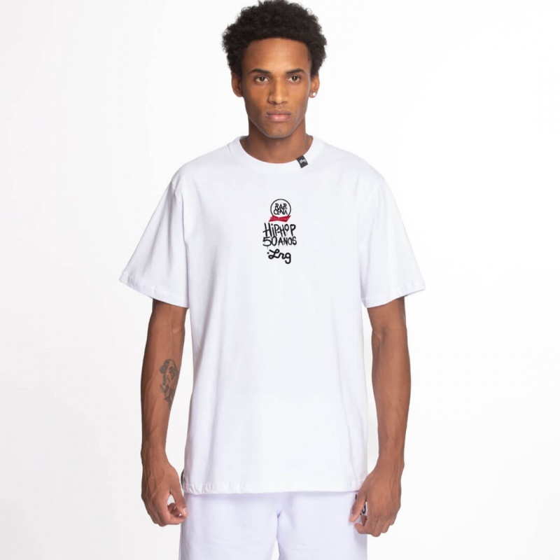 Camiseta LRG Rap In Cena x Bud Open Mid Branco
