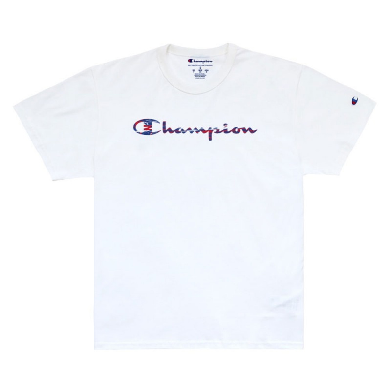 Camiseta Champion Abstract Script Ink Branco