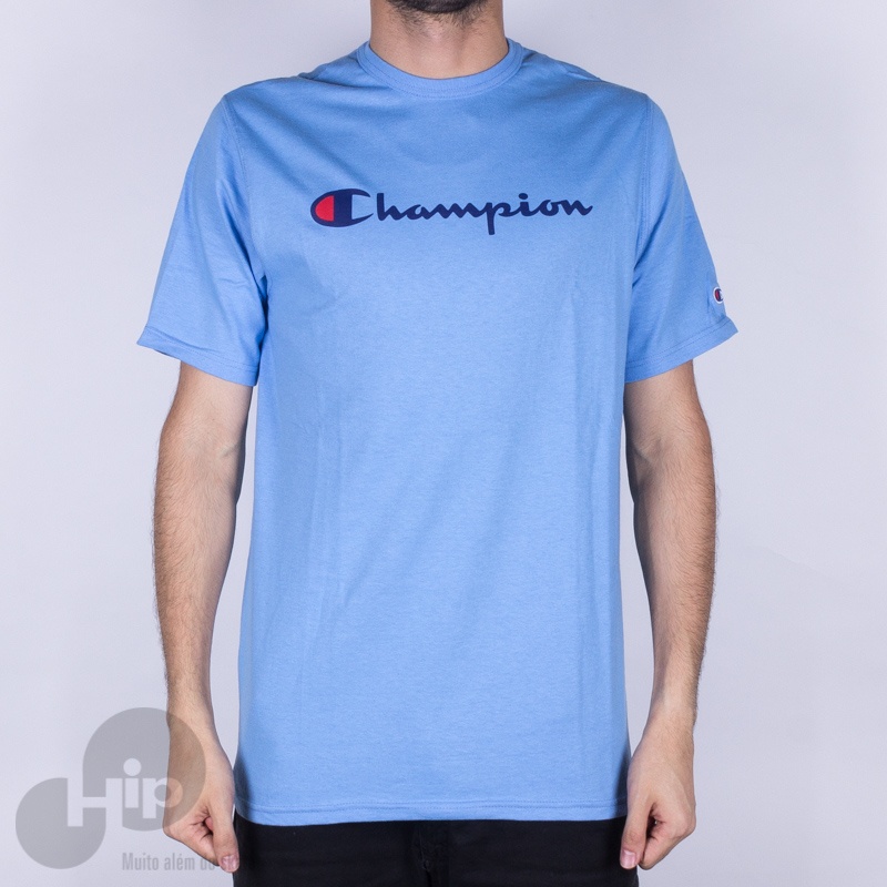 Camiseta Champion Graphic Tee Heritage Azul Claro