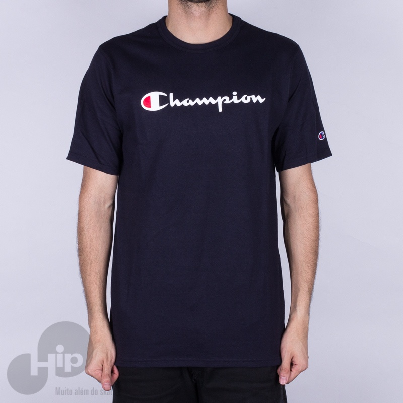 Camiseta Champion Graphic Tee Heritage Azul Escuro - Loja HIP