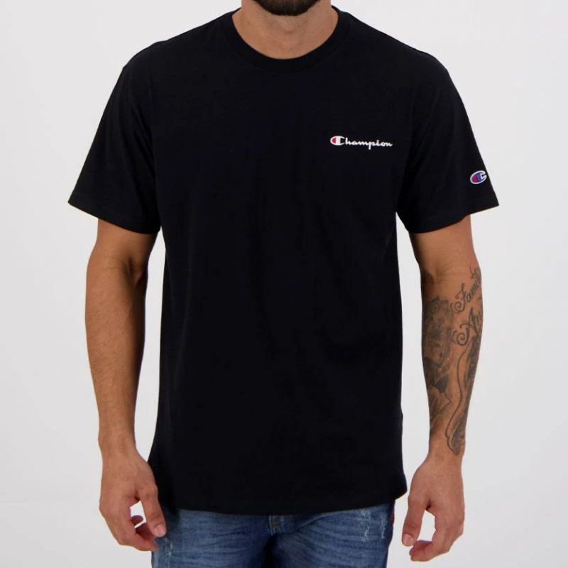 Camiseta Champion Logo Mini Script Preto