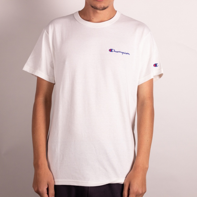 Camiseta Champion Script Embroidery Logo Branco
