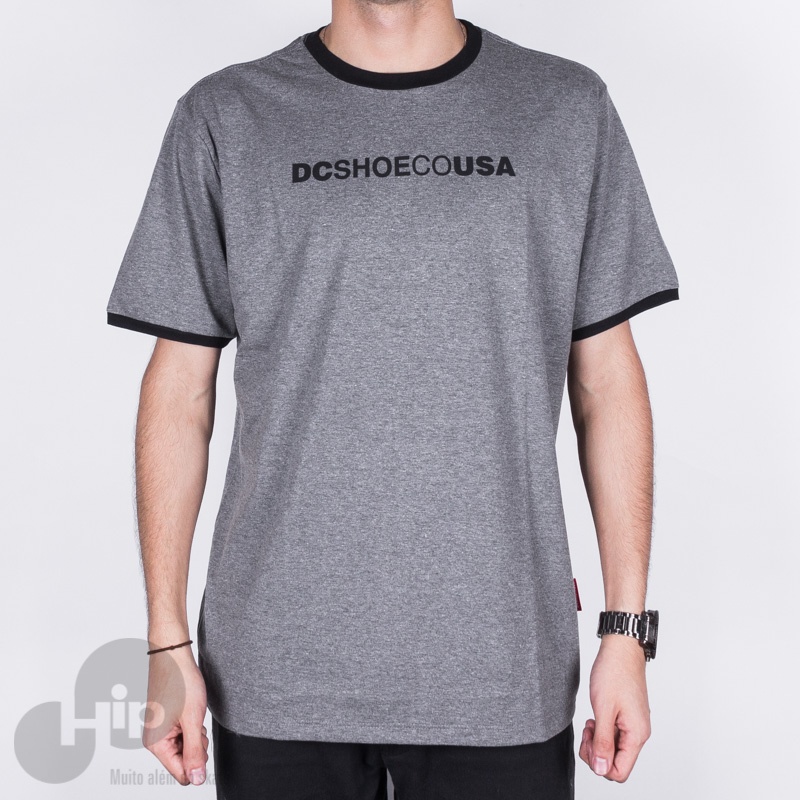 Camiseta Dc Shoes Skate Ringer Cinza Escuro