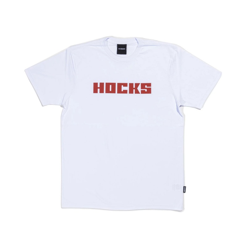 Camiseta Hocks Logo Letter Branco