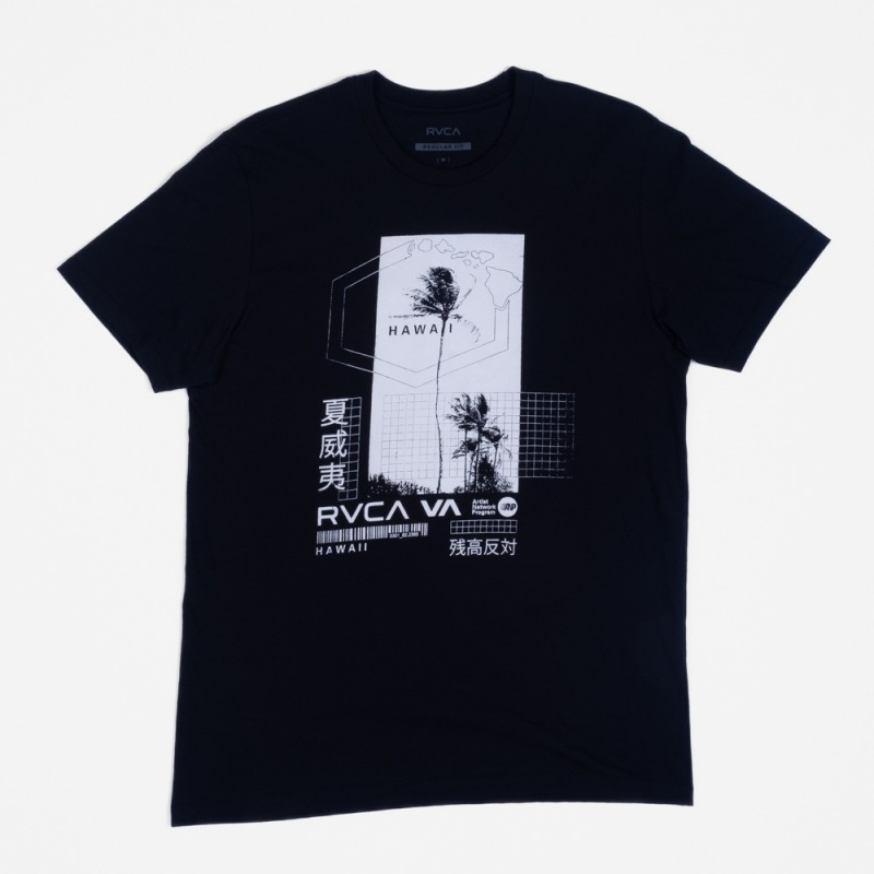 Camiseta RVCA Language Hex Preto