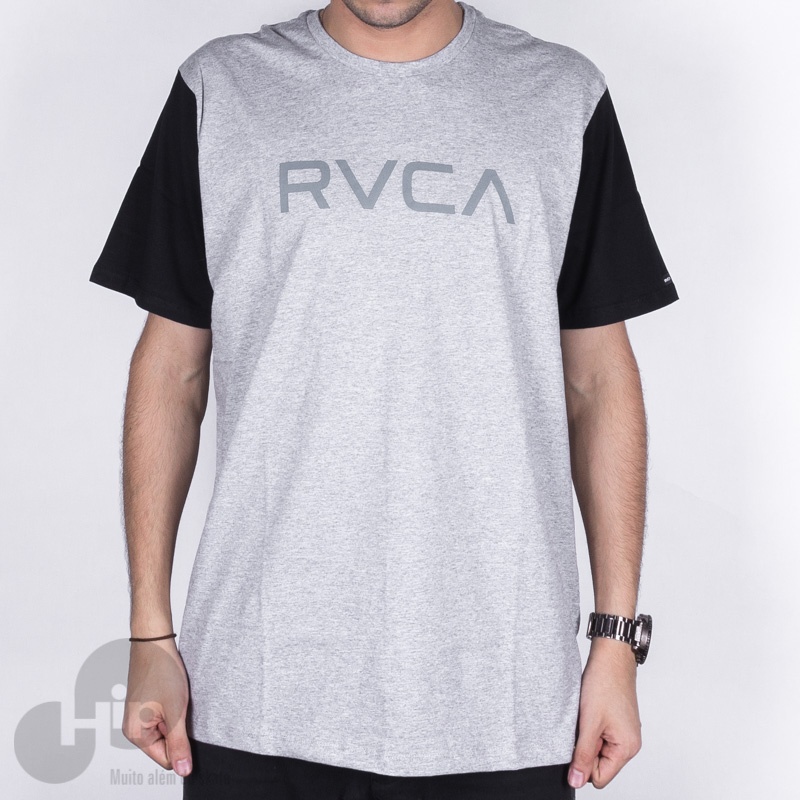 Camiseta RVCA Big Bi Color Cinza Claro