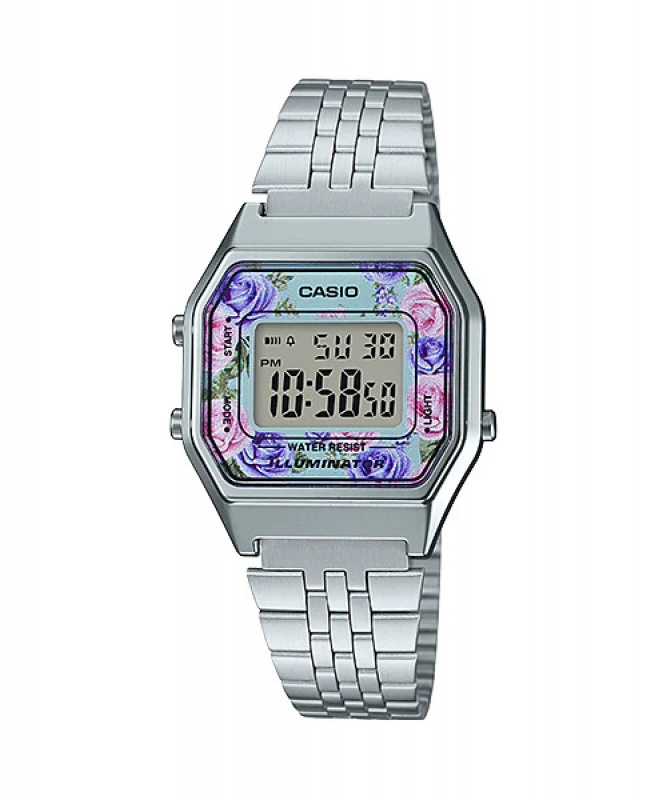 Relgio Casio La680wa-2cdf Prata Florido