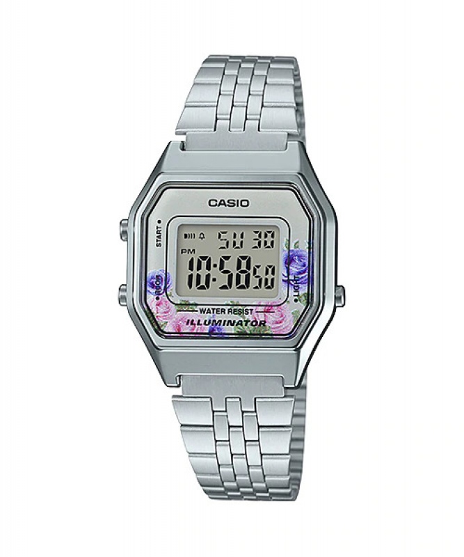 Relgio Casio La680wa-4cdf Prata Florido