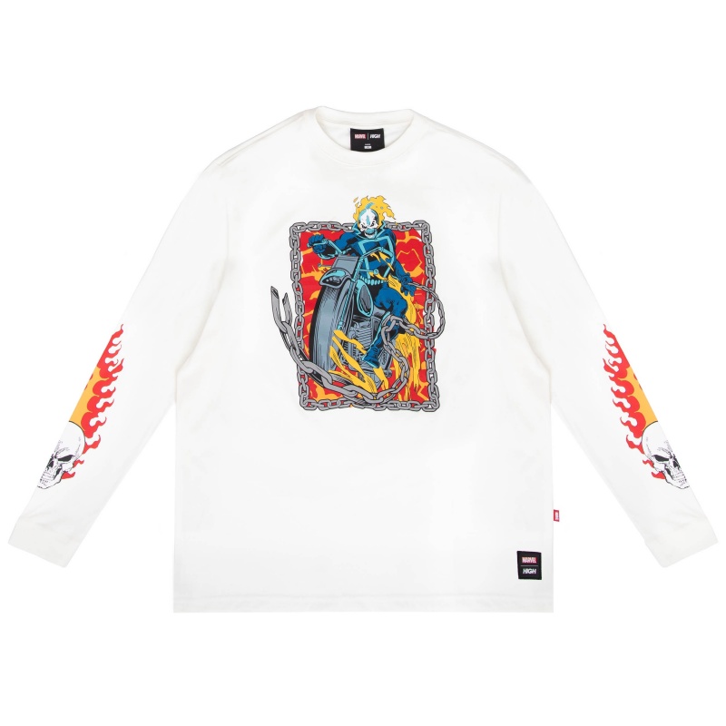 Camiseta Manga Longa High Ghost Rider Branco