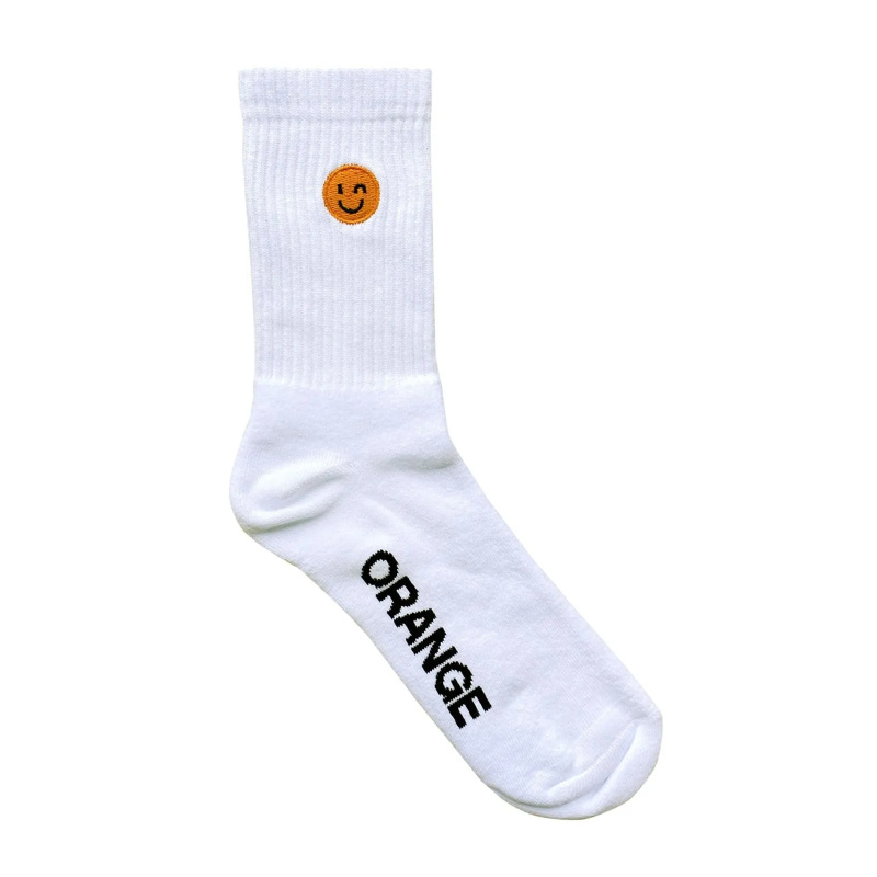 Meia Orange Smile Branco