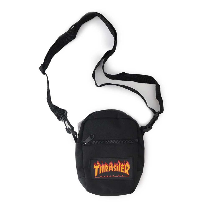 Pochete Thrasher Shouder Flame Preto