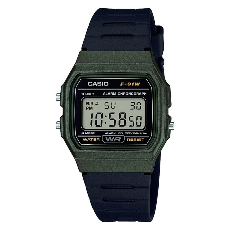 Relgio Casio F-91 Wm-3Adf Preto e Verde