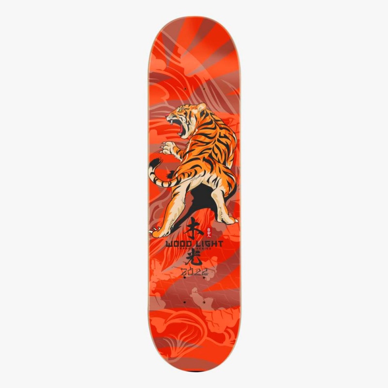 Shape Wood Light 8.125 Fiberglass Tiger Vermelho