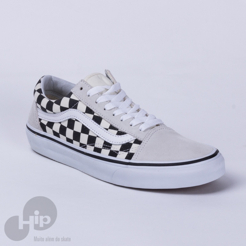 vans preto e branco xadrez