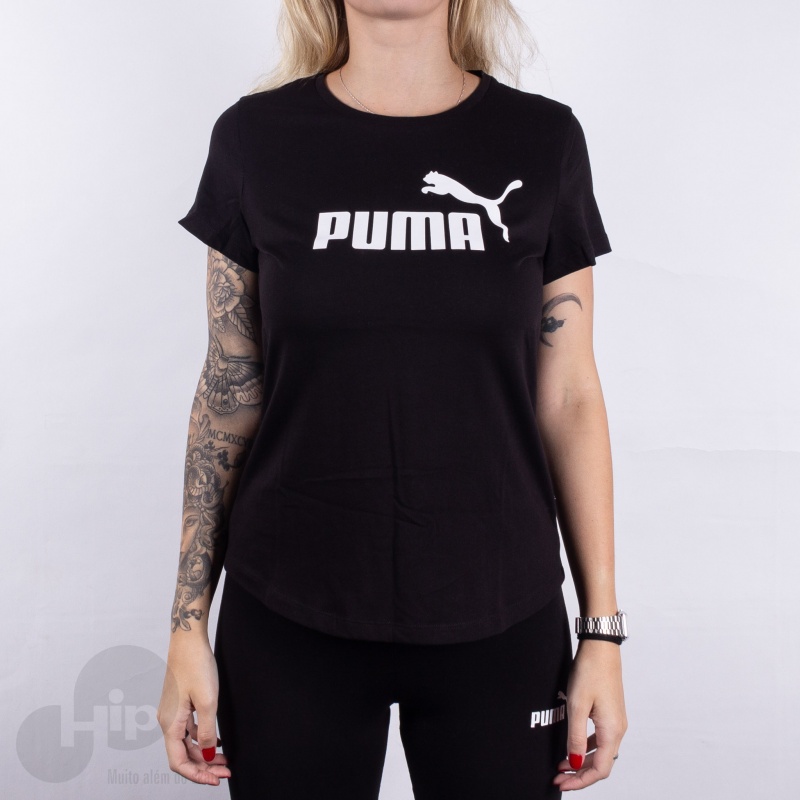 Baby Look Puma Ess Logo Preta