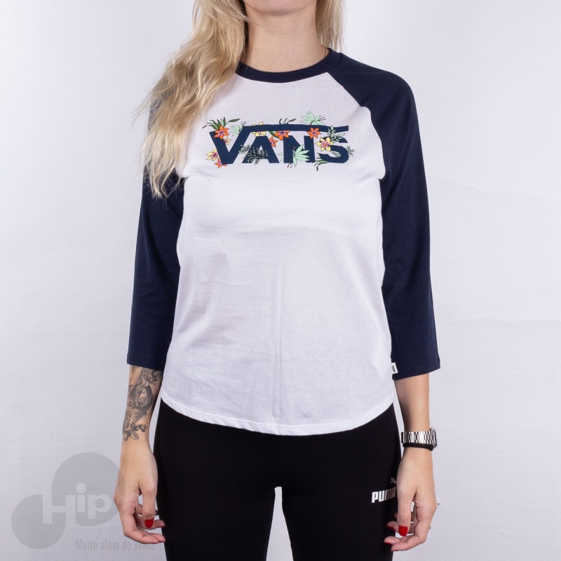 Blusa 3/4 Vans Greenhouse Branca