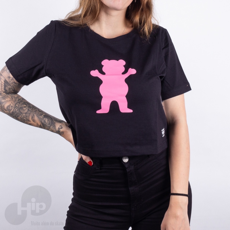 Blusa Cropped Grizzly Og Bear Preto