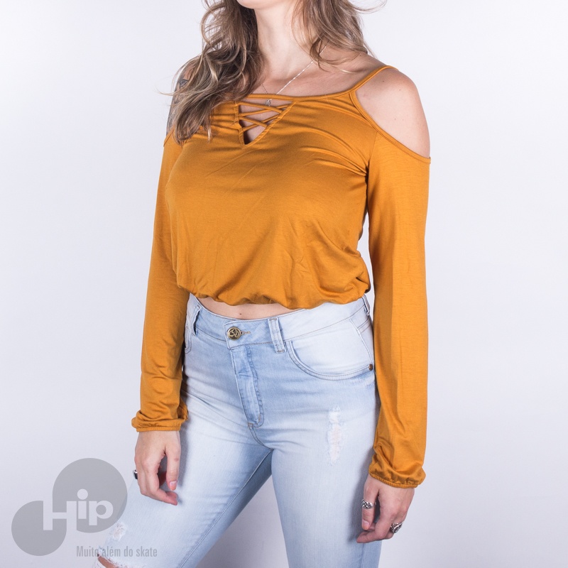 Blusa Cropped Riu Kiu Amarela