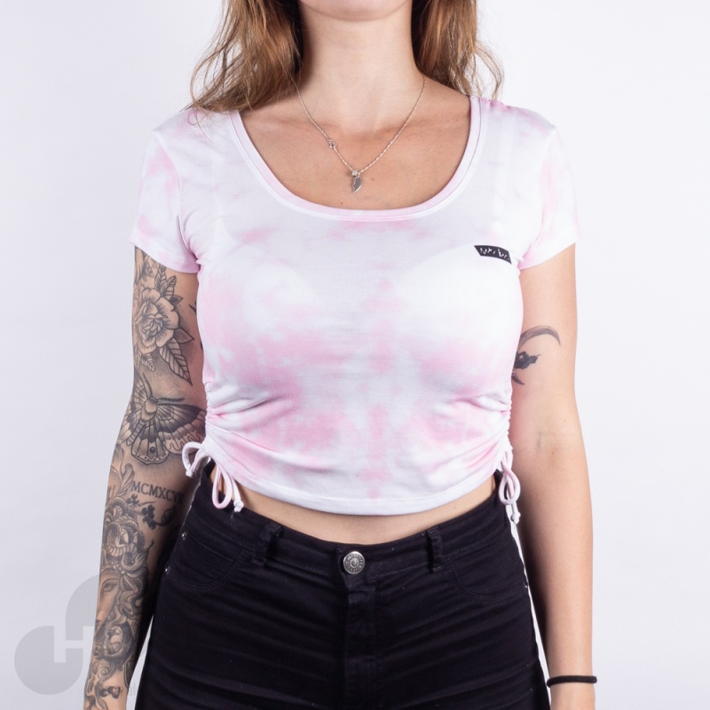 Blusa Cropped Riu Kiu Tie Dye Branco