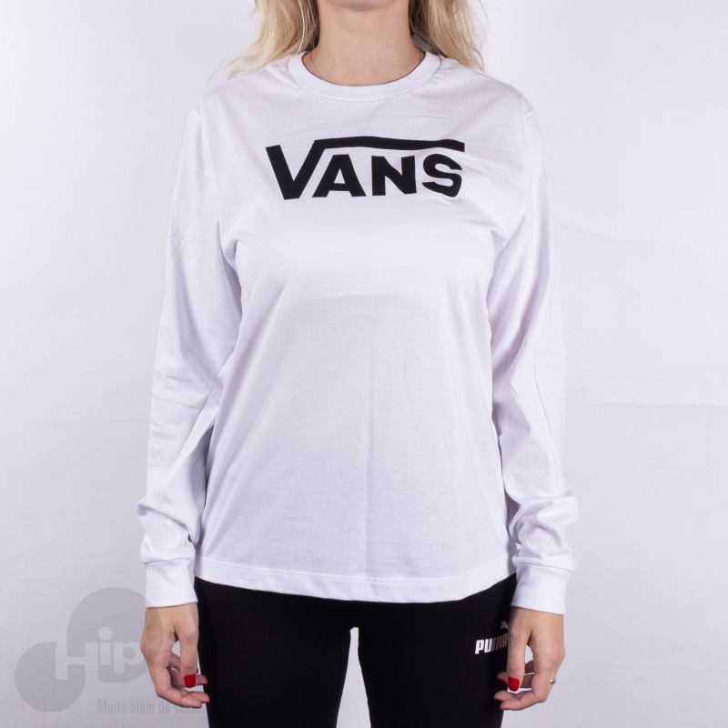 Blusa Manga Longa Vans Flying Branca