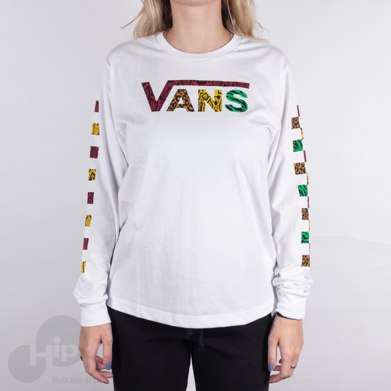 Blusa Manga Longa Vans Jungle Creek Branca