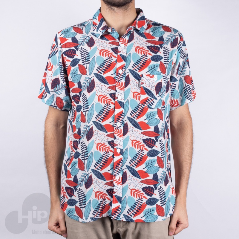 Camisa Hocks Folharada Azul