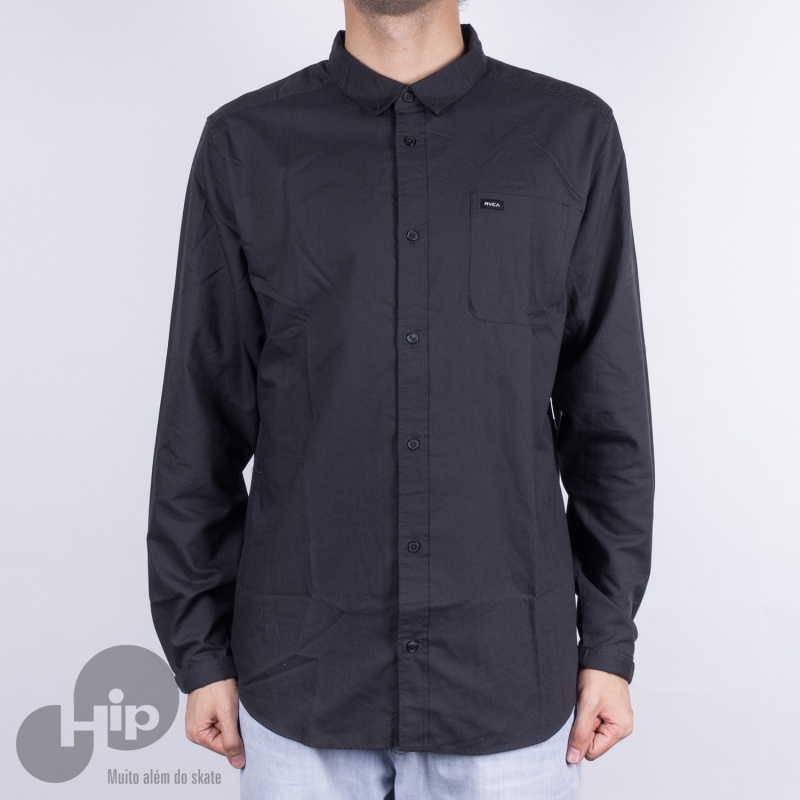 Camisa Rvca Oxford Cinza Escuro