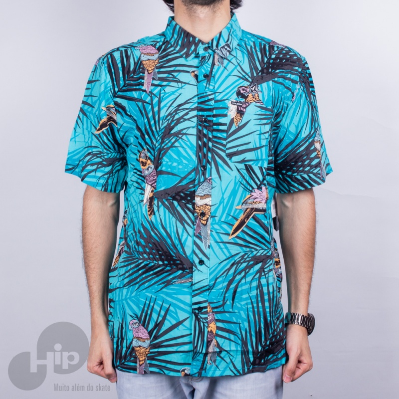 Camisa Volcom Party Bird Azul Claro