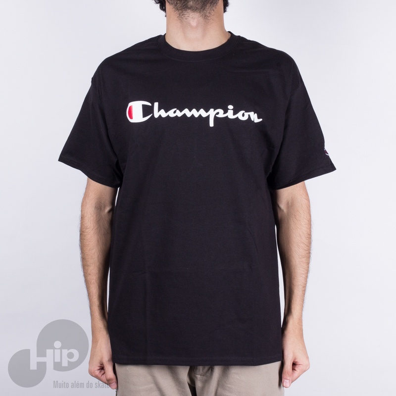 Camiseta Champion Manuscrito Y06136 Preta