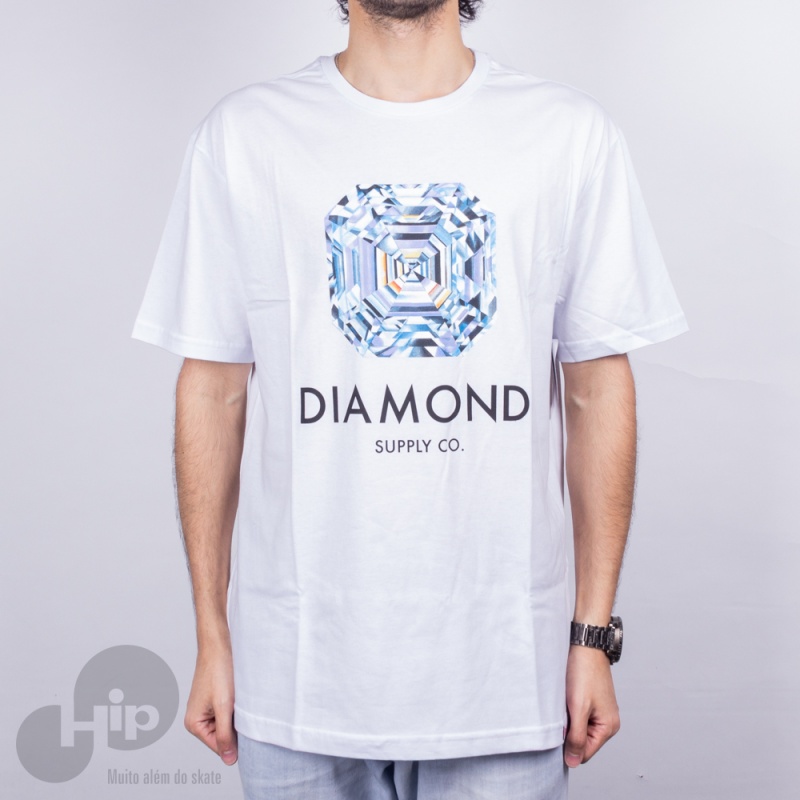 Camiseta Diamond Asscher Cut Branca