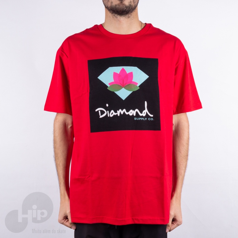 Camiseta Diamond Lotus Box Vermelha