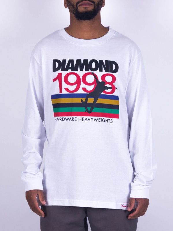 Camiseta Diamond Nineties Manga Longa Branca