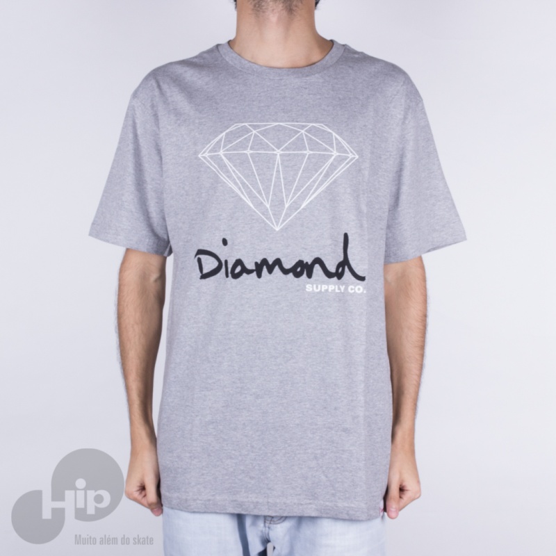 Camiseta Diamond Og Sign Cinza Claro