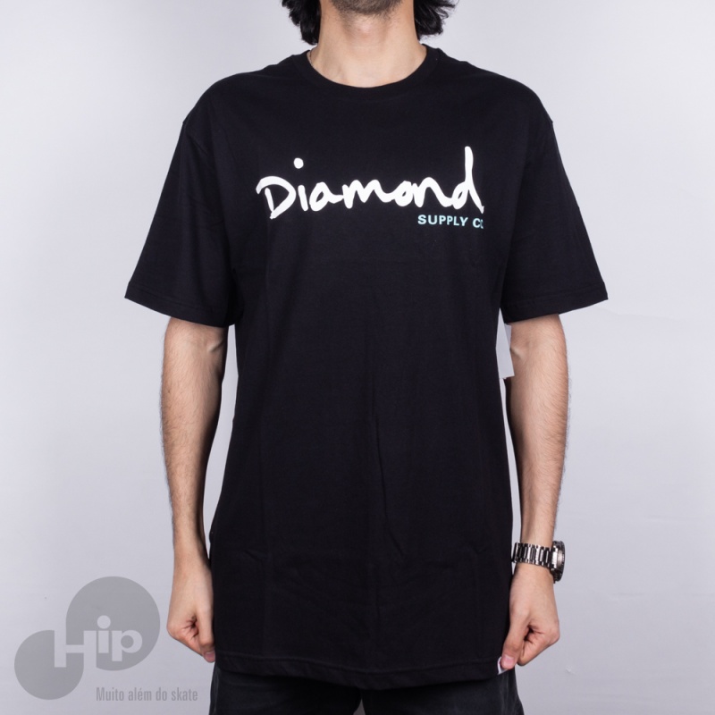 Camiseta Diamond Og Script Preta