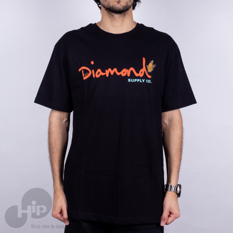 Camiseta Diamond Paradise Og Script Preto