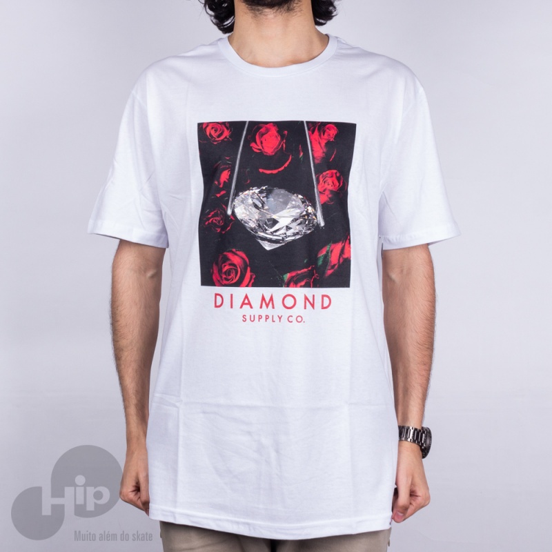 Camiseta Diamond Rose Branca