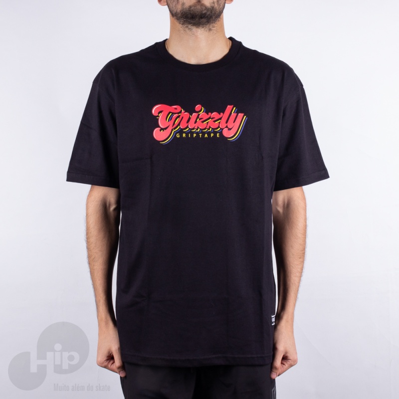 Camiseta Grizzly Disco Strip Preta