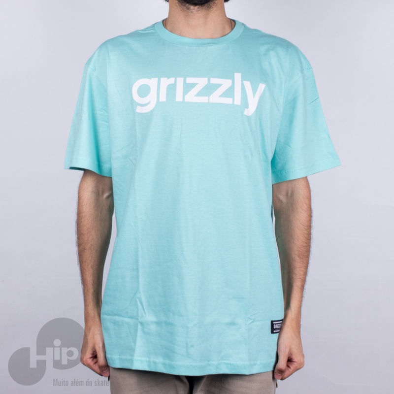 Camiseta Grizzly Lowercase Logo Azul Claro