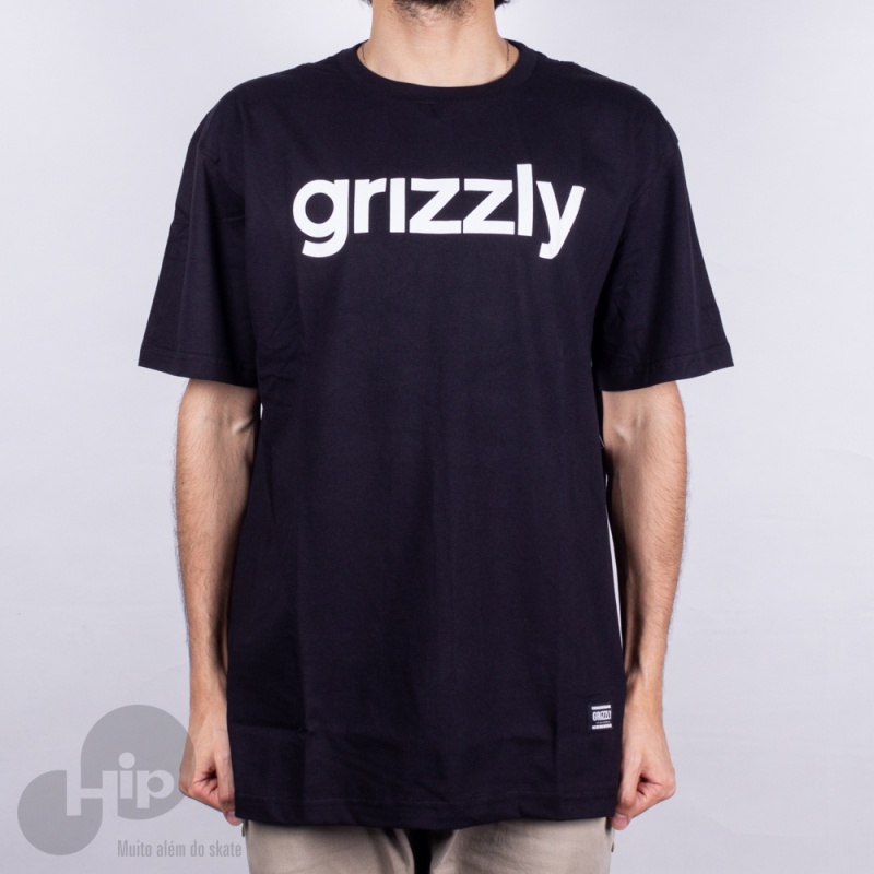 Camiseta Grizzly Lowercase Logo Large Preta