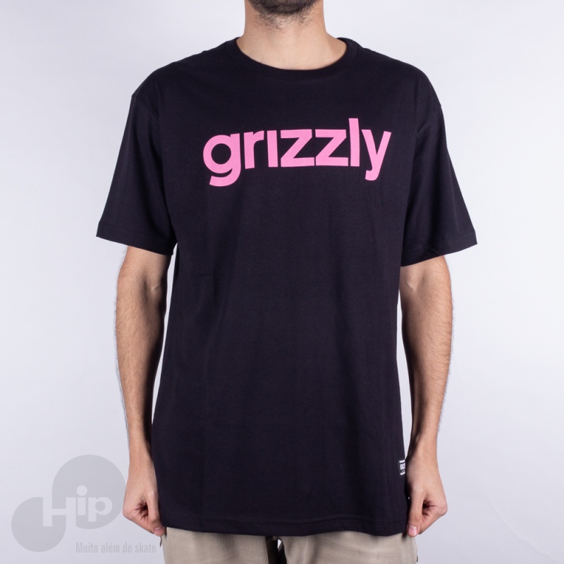Camiseta Grizzly Lowercase Logo Preta